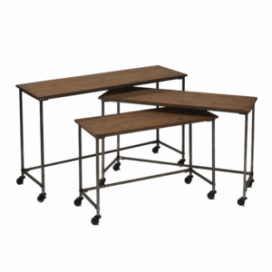 Brown Wooden Nesting Table (Set Of 3)