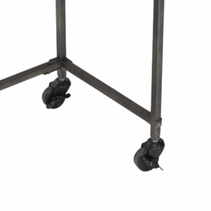 Brown Wooden Nesting Table (Set Of 3) Wheels Detial View