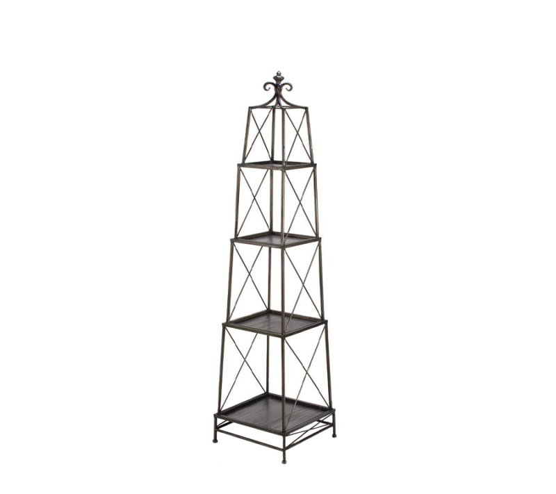 Gunmetal Gray 4-Tier Metal Obelisk Display