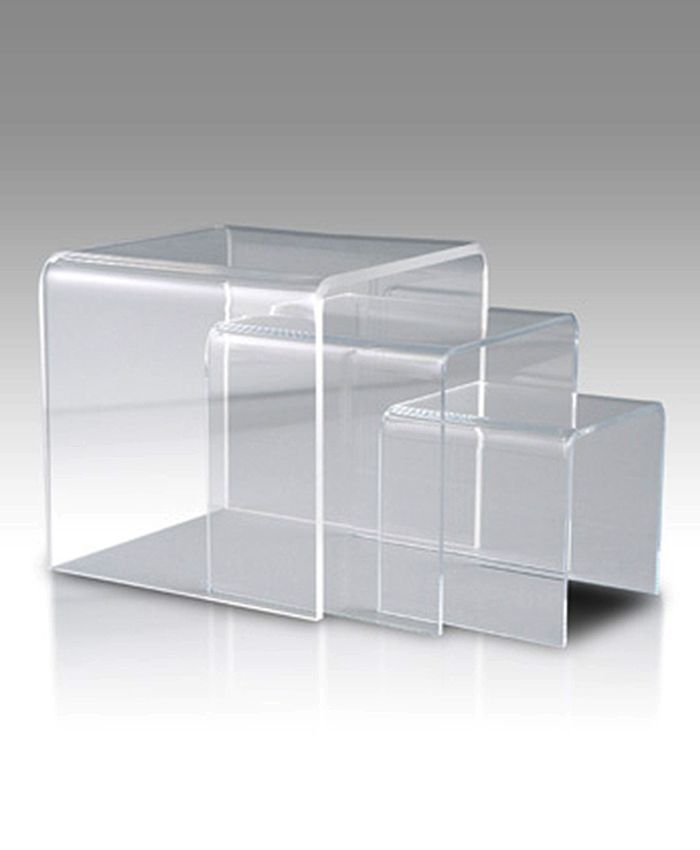 thumbnail image 2 of Saga Display Clear Acrylic Riser Set (3-Piece) - Jewelry Showcase Counter Display 2 of 5