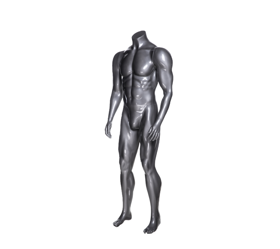 American Dress Forms Headless Adult Male Athletic Muscular Mannequin – Standing With Base, Detachable Parts