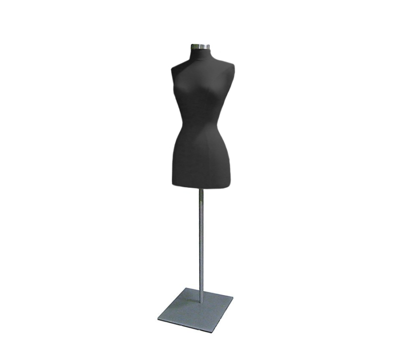 Black Headless Female Body Form With Metal Base