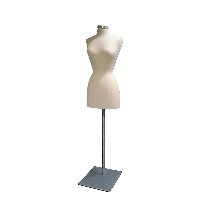 Cream Headless Female Body Form With Metal Base