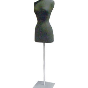 HEADLESS FEMALE BODY FORM- METAL BASE - BLACK