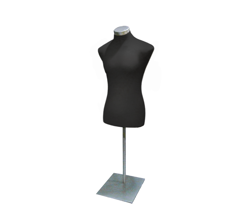 Black Headless Male Body Form With Metal Base