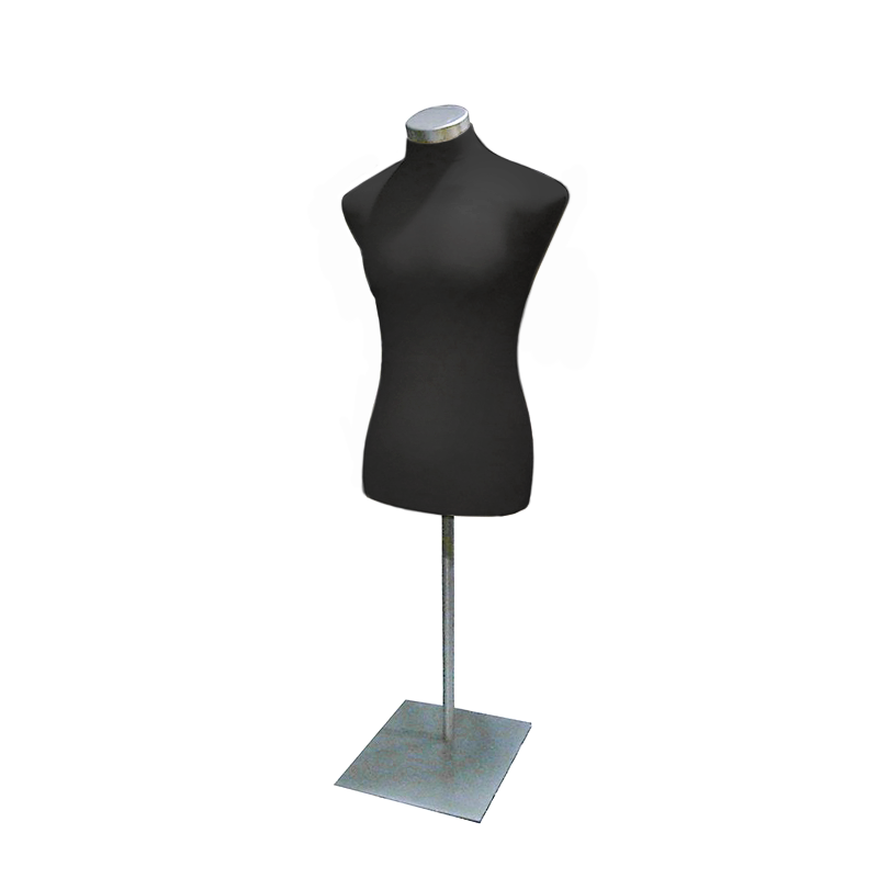 Black Headless Male Body Form With Metal Base