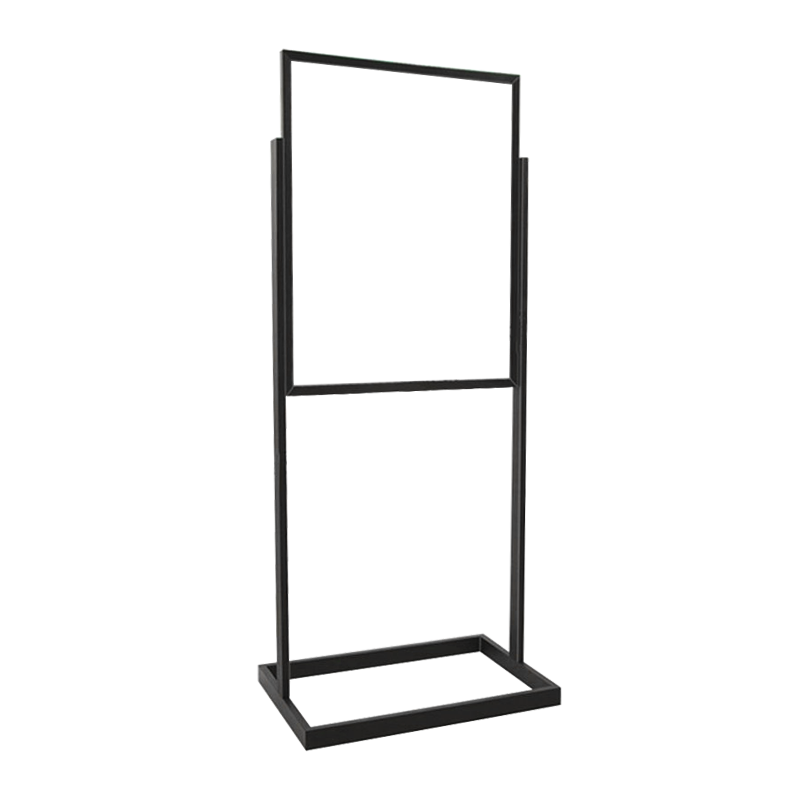 SINGLE BULLETIN SIGN HOLDER W/TUBE BASE - MATTE BLACK