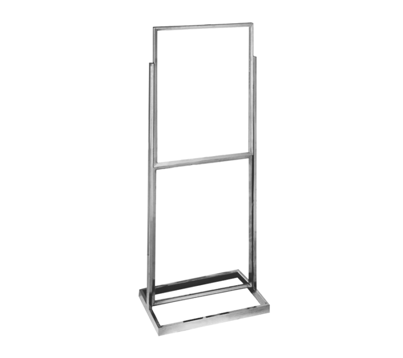 DOUBLE BULLETIN SIGN HOLDER - CHROME