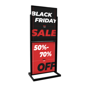 DOUBLE BULLETIN SIGN HOLDER - MATTE BLACK