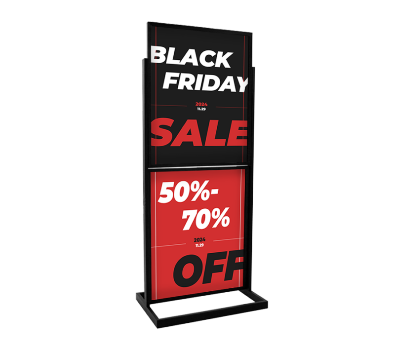 DOUBLE BULLETIN SIGN HOLDER - MATTE BLACK