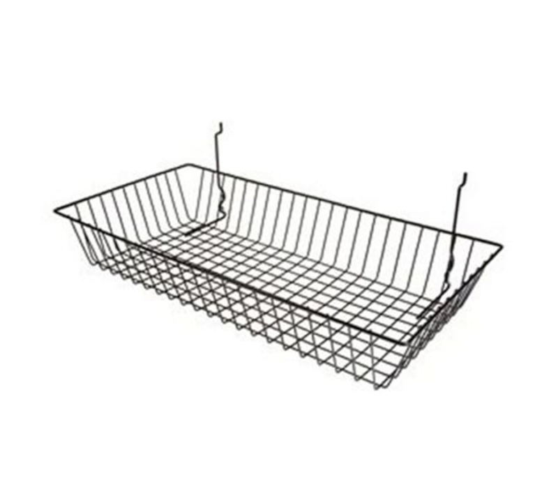 24"L x 12"W x 4"H All Purpose Shallow Basket - Black