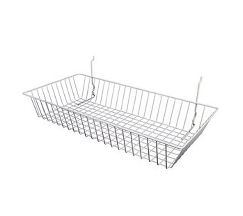 24"L x 12"W x 4"H All Purpose Shallow Basket - Chrome