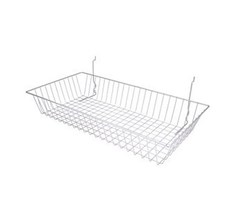 24"L x 12"W x 4"H All Purpose Shallow Basket - White