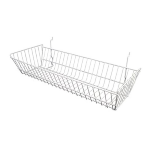 24"L x 10"W x 5"H All Purpose Sloping Basket - White