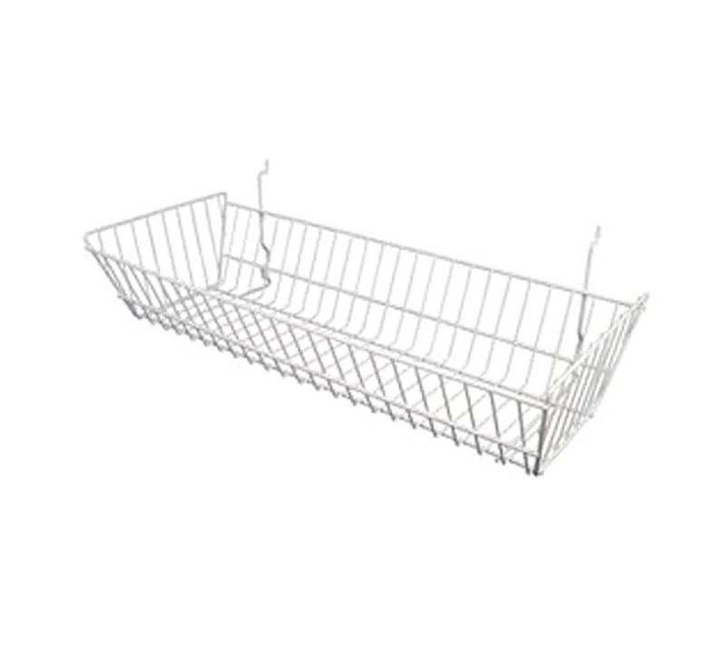 24"L x 10"W x 5"H All Purpose Sloping Basket - White