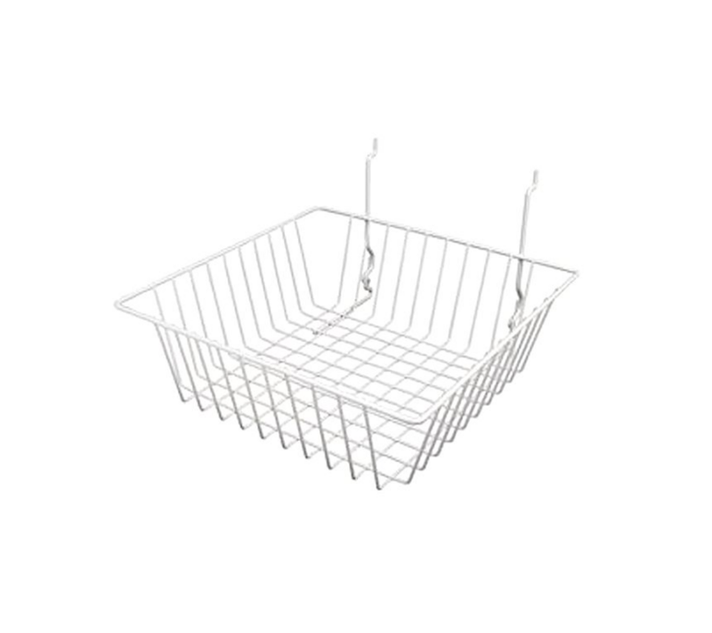 12"L x 12"W x 4"H Small Basket - White