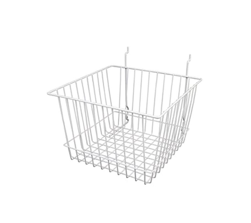 12"L x 12"W x 8"H All Purpose Deep Basket - White