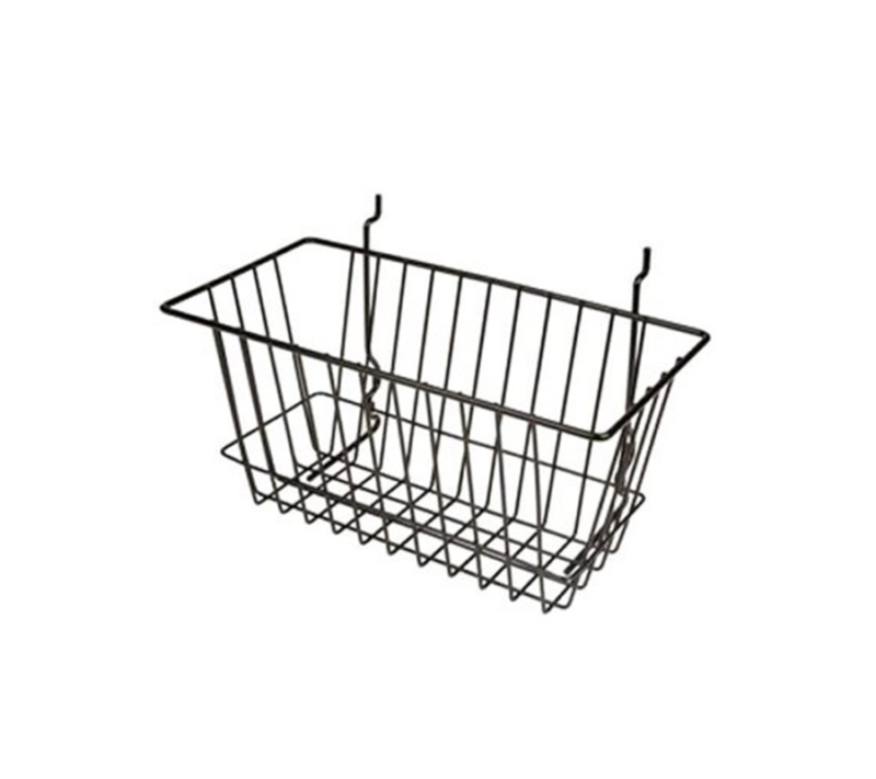 12"L x 6"W x 6"H All Purpose Narrow Basket - Black