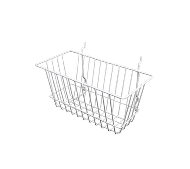 12"L x 6"W x 6"H All Purpose Narrow Basket - White