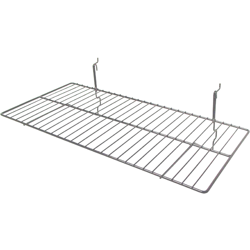 24"L x 12"W Gridwall/Slatwall Flat Wire Shelf - Chrome