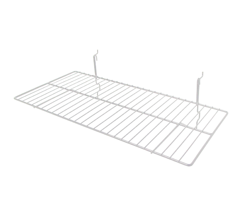 24"L x 12"W Gridwall/Slatwall Flat Wire Shelf - White