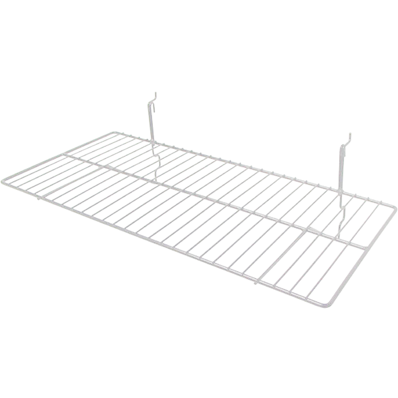 24"L x 12"W Gridwall/Slatwall Flat Wire Shelf - White