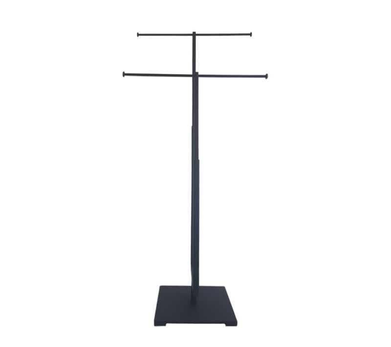 Matte Black 2-Tier Jewelry Display Front View