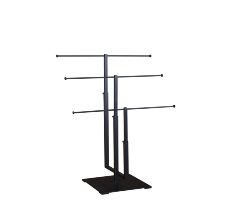Matte Black 3-Tier T Top Jewelry Display Short ver.