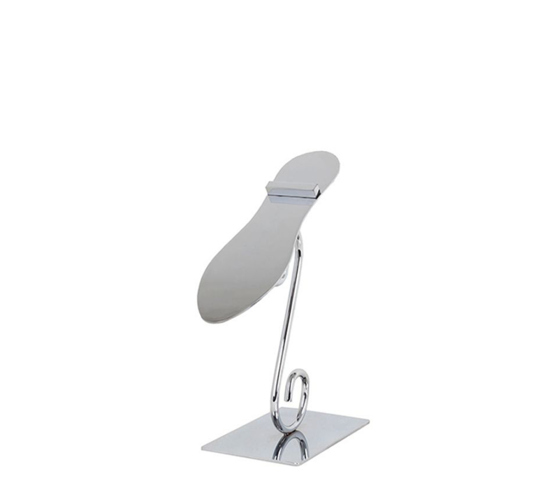 Chrome 8" Decorative Metal Shoe Display
