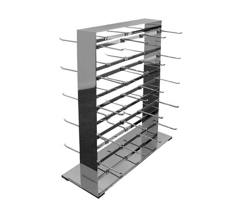 2-WAY JEWELRY TOWER DISPLAY W/40 HOOKS - CHROME