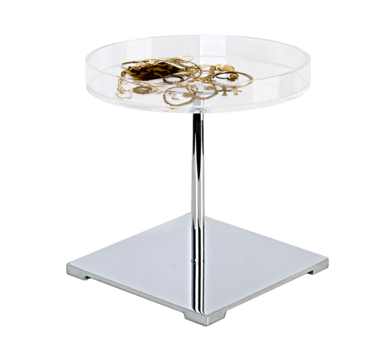 COUNTERTOP JEWELRY DISPLAY - DISC W/ CHROME BASE