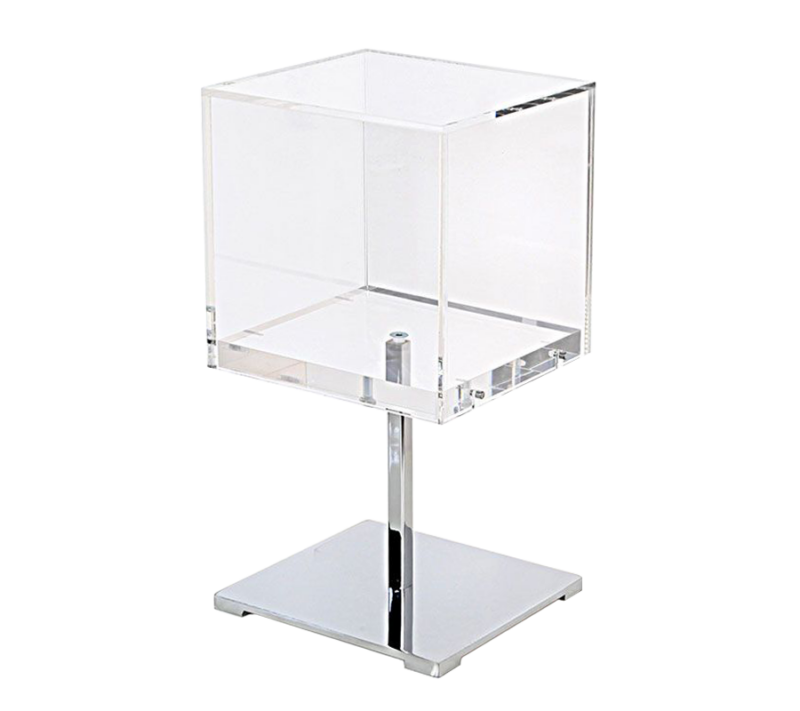 7" Square Countertop Jewelry Display w/ Chrome Base