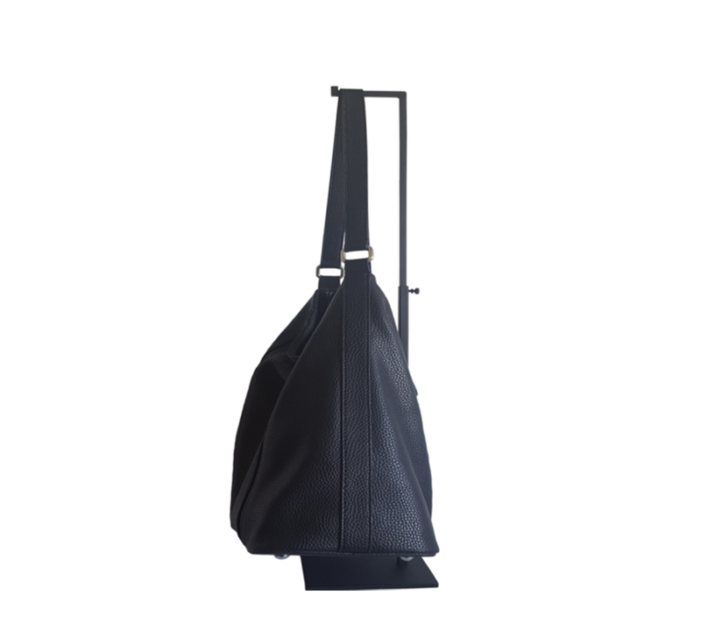 Matte Black L Shaped Jewelry/Bag Display With Black Handbag