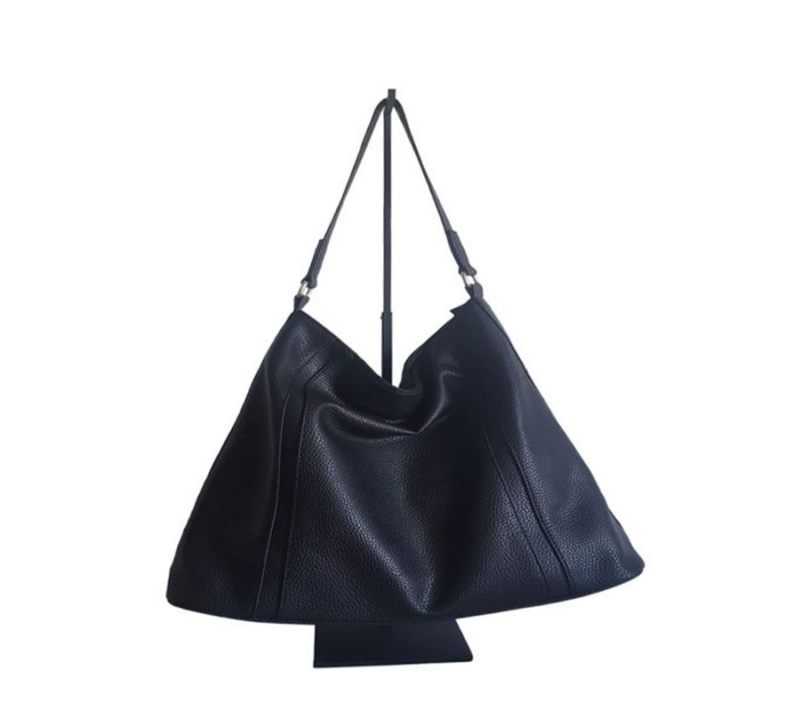 Matte Black L Shaped Jewelry/Bag Display With Black Handbag