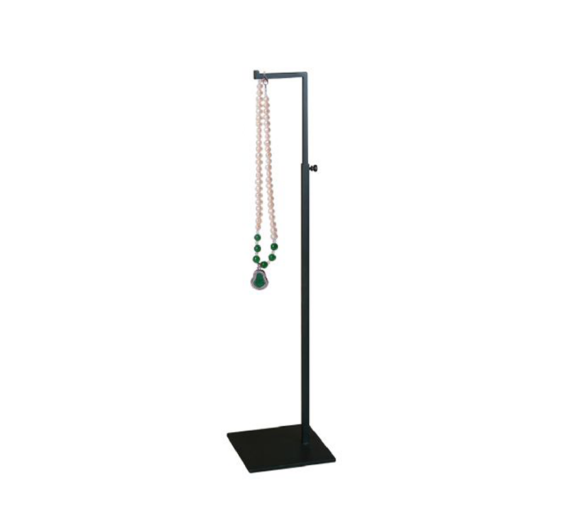 Matte Black L Shaped Jewelry/Bag Display With Necklace