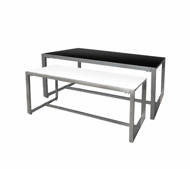 Black & White Reversible Wood Top Table Set