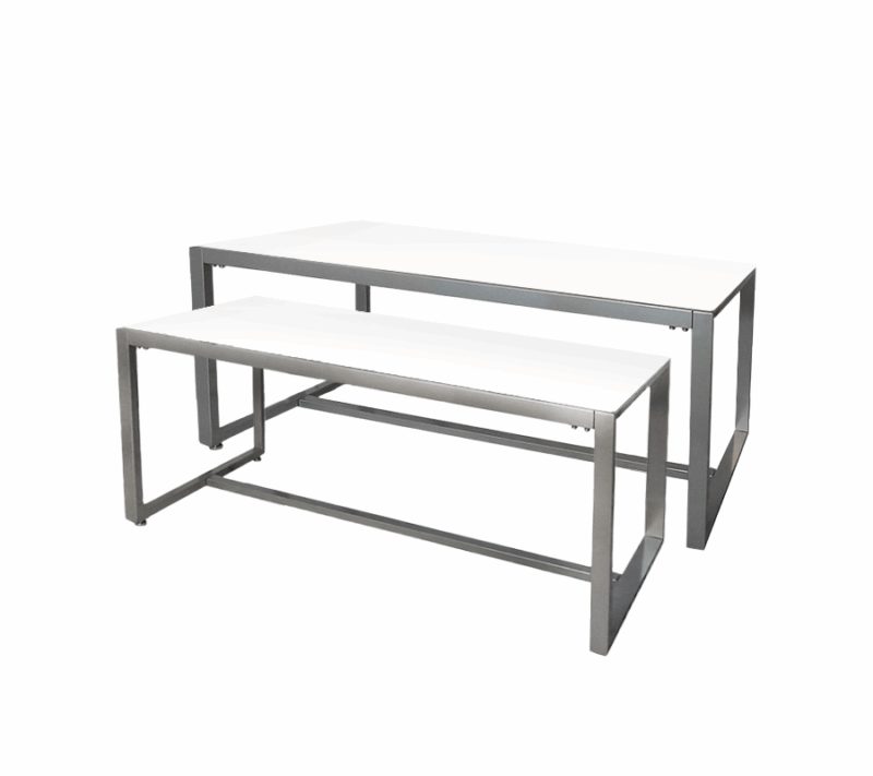 Black & White Reversible Wood Top Table Set White ver.