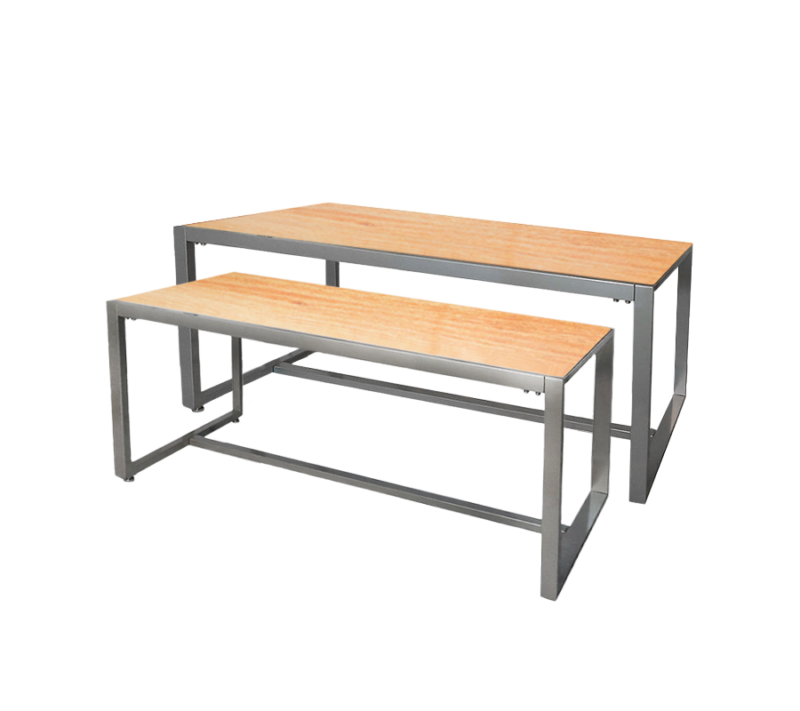Cherry & Maple Reversible Wood Top Table Set Maple Ver.