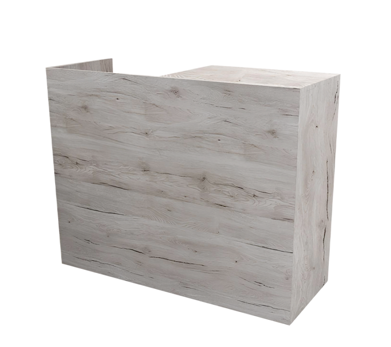 Barnwood 4' 2-in-1 cash wrap register counter front view