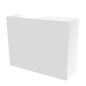 White 4' 2-in-1 cash wrap register counter front view