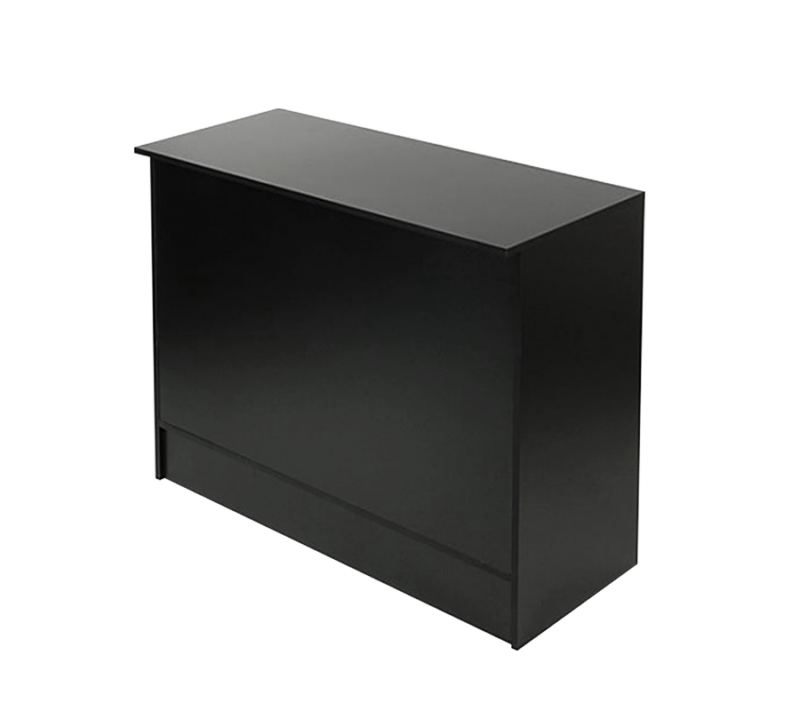 Black 4' Cash Wrap Counter Front View