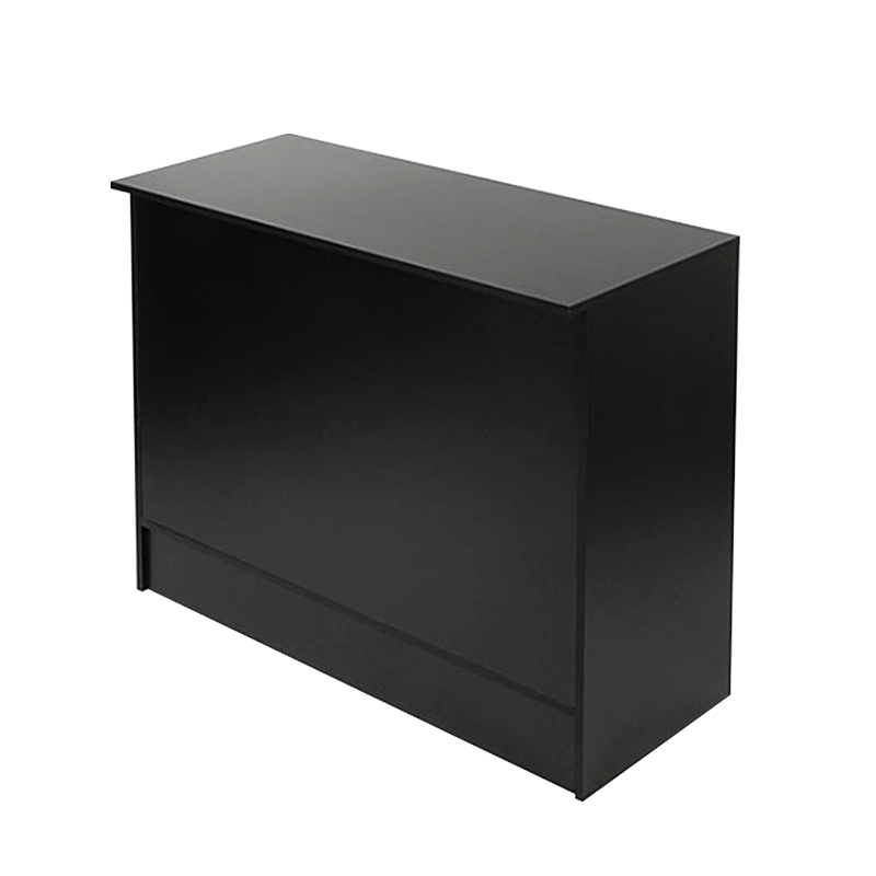 Black 4' Cash Wrap Counter Front View