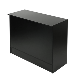 Black 4' cash wrap counter front view