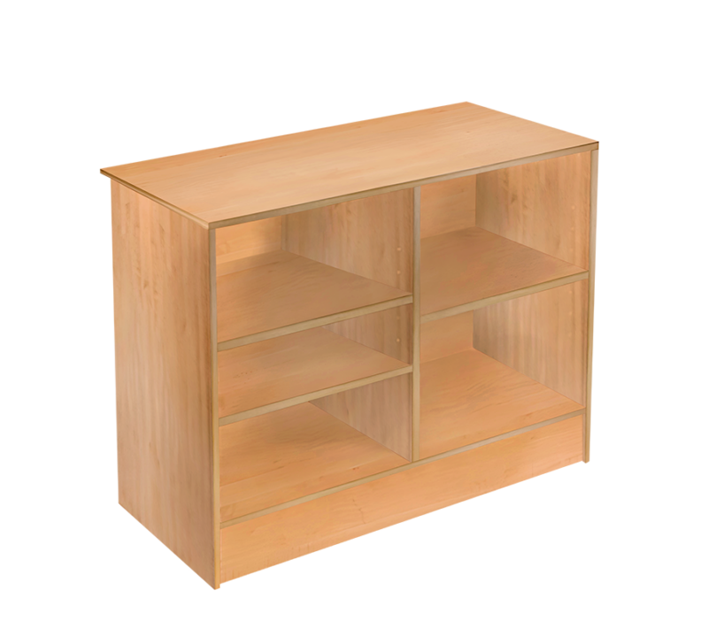 Maple 4' cash wrap counter back view