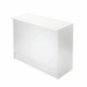 White 4' Cash Wrap Counter Front View