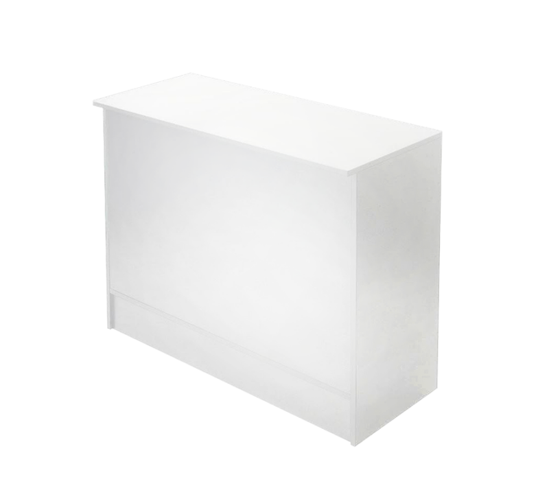 White 4' Cash Wrap Counter Front View