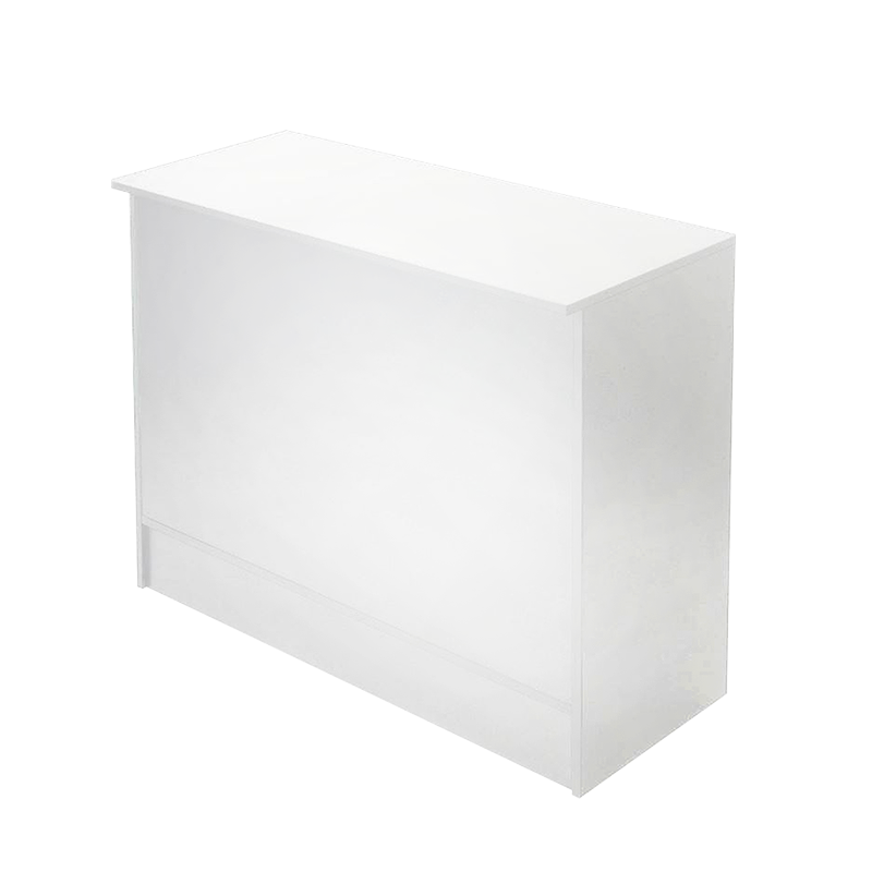 White 4' Cash Wrap Counter Front View