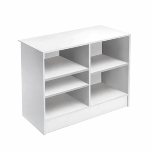 White 4' Cash Wrap Counter Back View