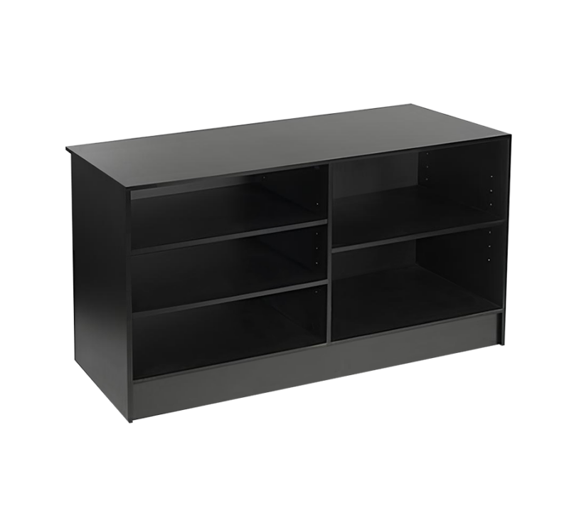 Black 6' Cash Wrap Counter Back View