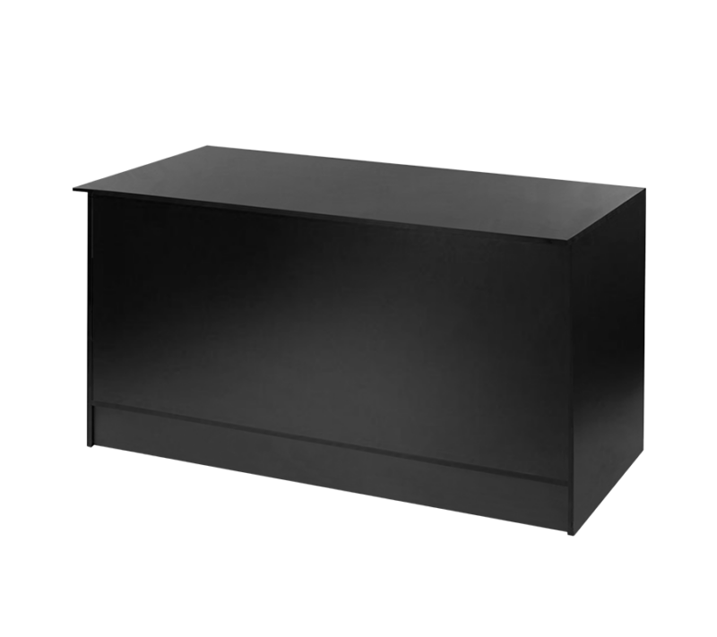 Black 6' Cash Wrap Counter Front View
